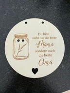 💐 Muttertagsgeschenk aus Holz – liebevolle Botschaft für Mama & Oma (personalisierbar)