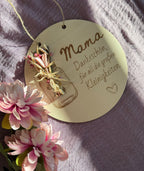 💐 Muttertagsgeschenk aus Holz – liebevolle Botschaft für Mama & Oma (personalisierbar)