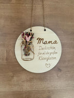 💐 Muttertagsgeschenk aus Holz – liebevolle Botschaft für Mama & Oma (personalisierbar)