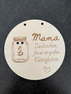 💐 Muttertagsgeschenk aus Holz – liebevolle Botschaft für Mama & Oma (personalisierbar)