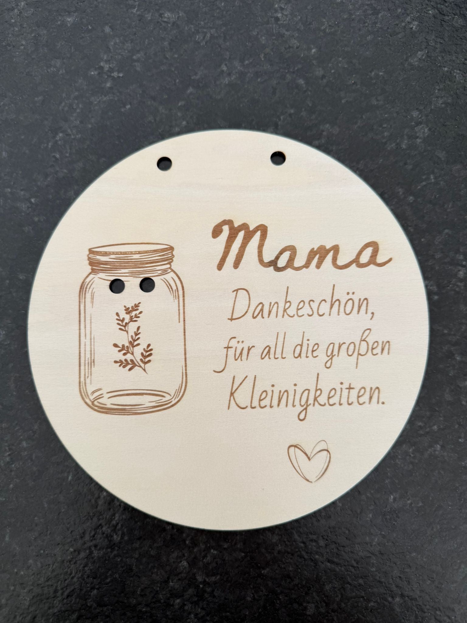 💐 Muttertagsgeschenk aus Holz – liebevolle Botschaft für Mama & Oma (personalisierbar)