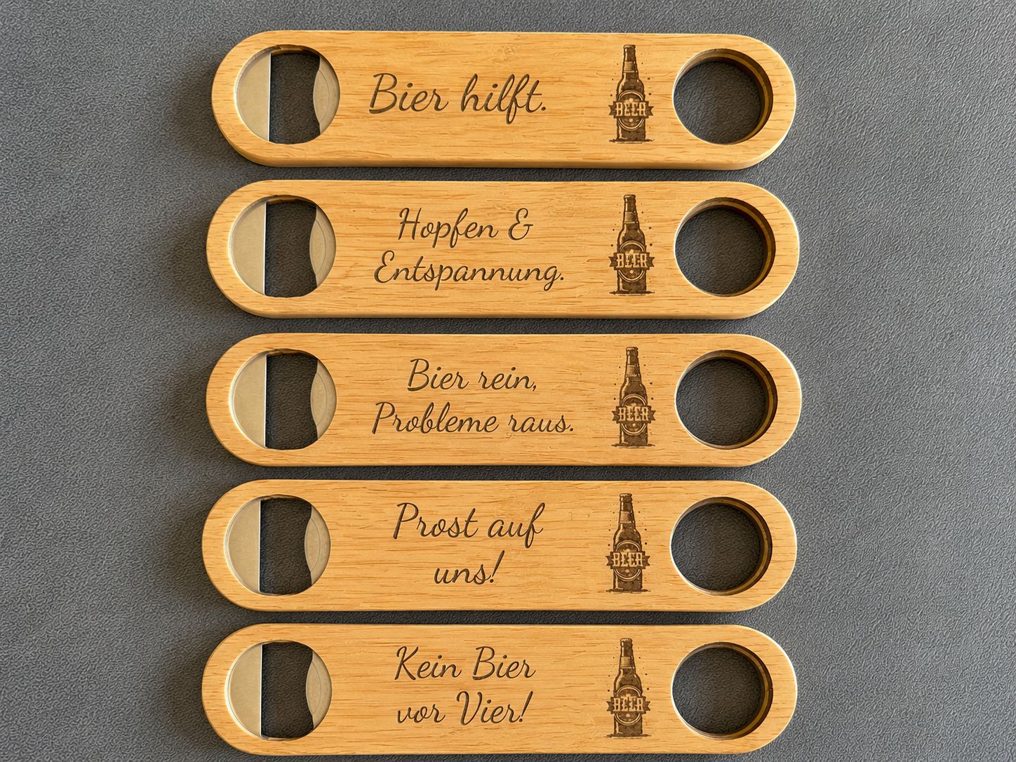 🍻🔨 Flaschenöffner aus Holz – praktische Geschenkidee mit persönlicher Gravur (personalisierbar)
