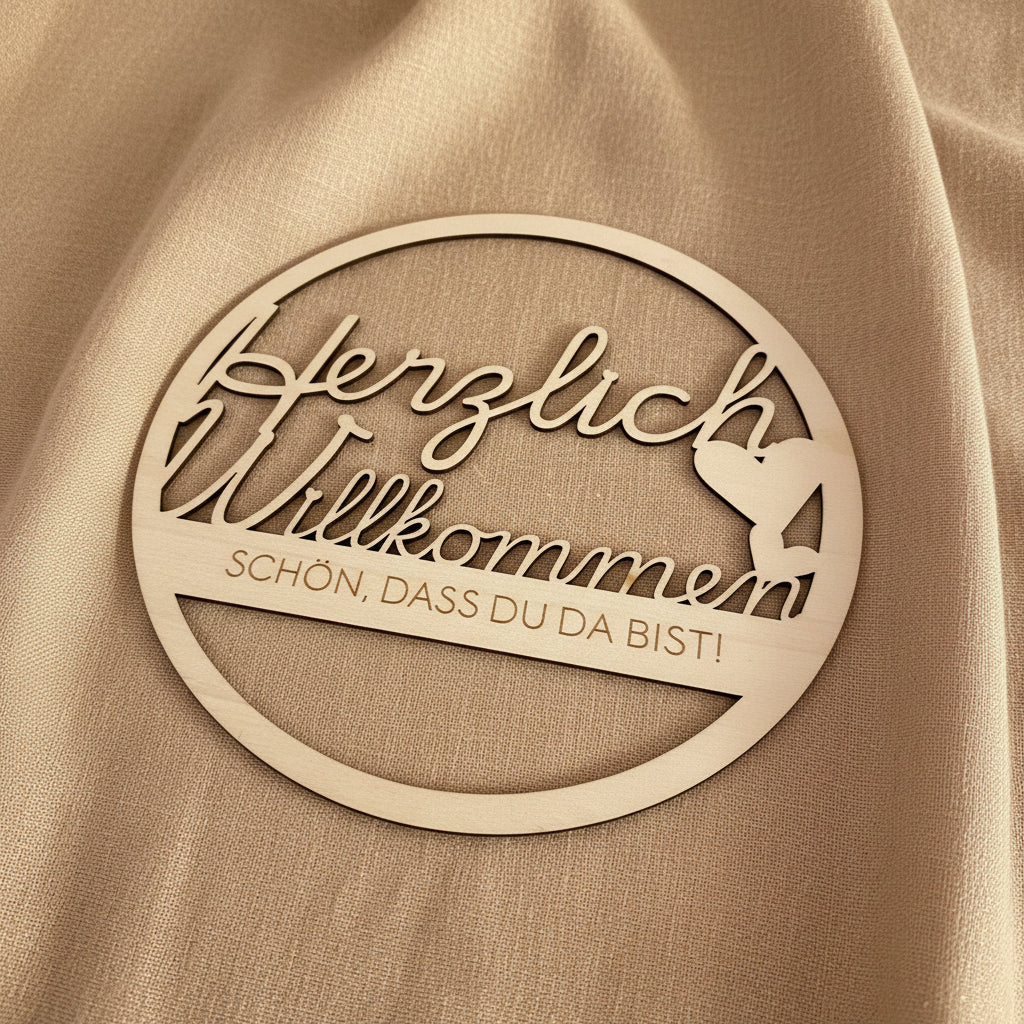 🚪✨ Türkranz aus Holz „Schön, dass du da bist!“ – liebevolle Willkommensdeko (personalisierbar)