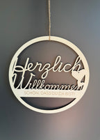 🚪✨ Türkranz aus Holz „Schön, dass du da bist!“ – liebevolle Willkommensdeko (personalisierbar)