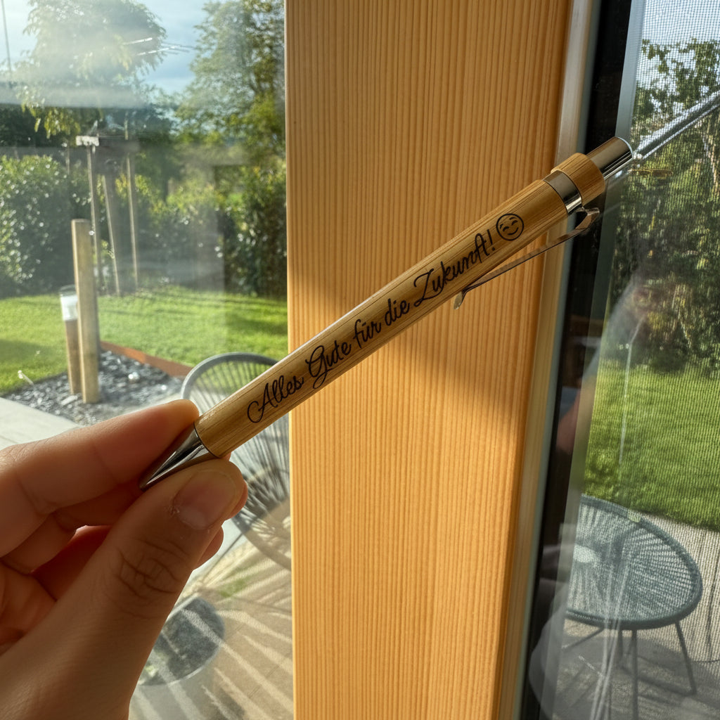 ✒️🌿 Kugelschreiber aus Bambusholz – nachhaltig, elegant & wiederverwendbar (personalisierbar)