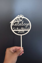 🍰 Cake-Topper Schulkind Tüte Name und Jahr v1 (personalisierbar)