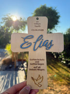 ✝️ Kreuz aus Holz – Geschenk zur Taufe, Erstkommunion uvm. (personalisierbar)