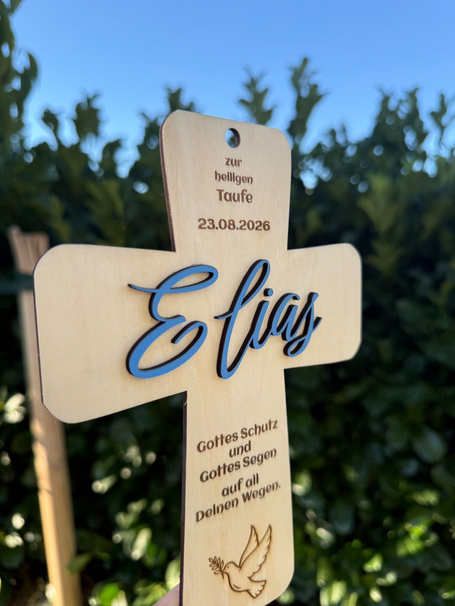 ✝️ Kreuz aus Holz – Geschenk zur Taufe, Erstkommunion uvm. (personalisierbar)