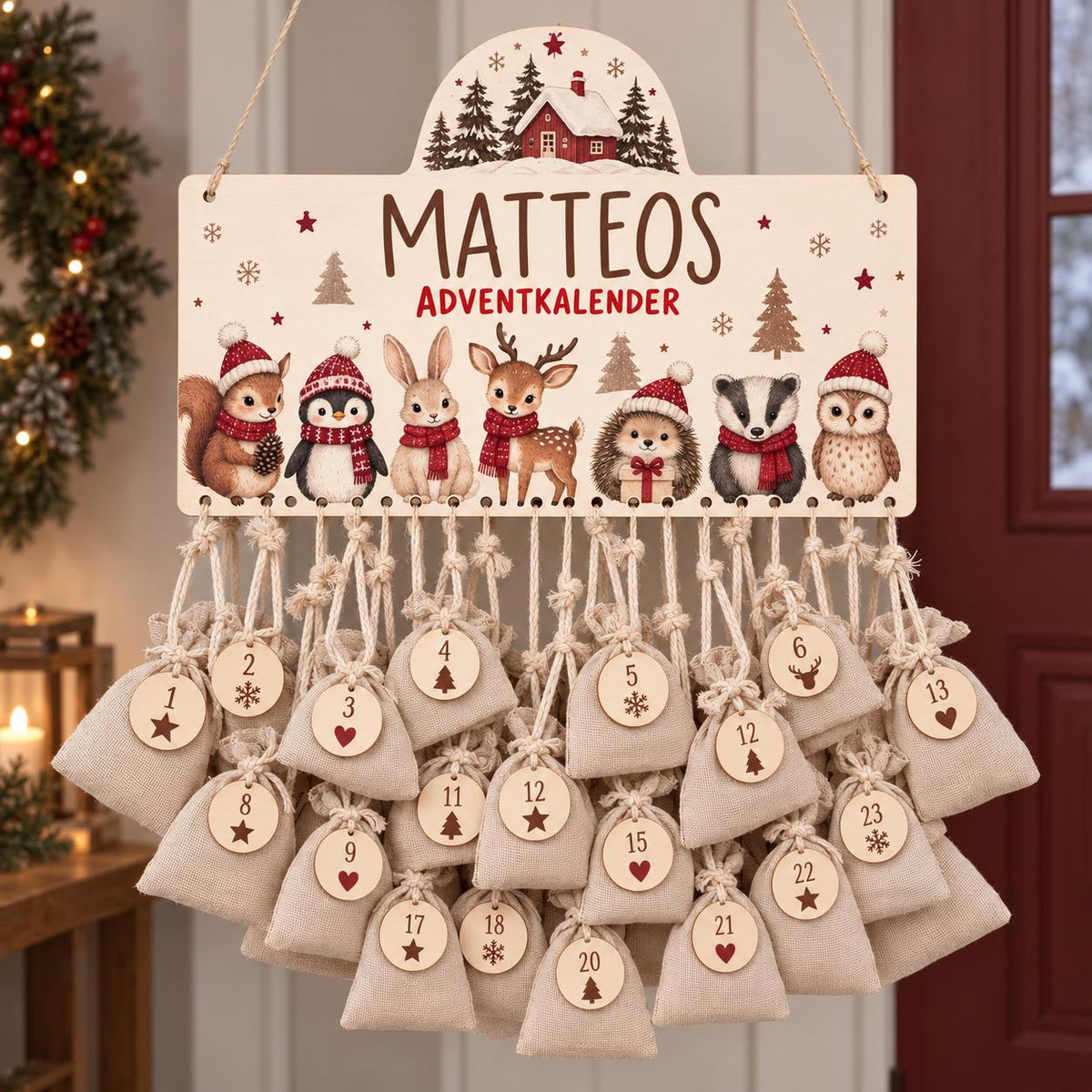 🎄 Adventkalender aus Holz (personalisierbar)