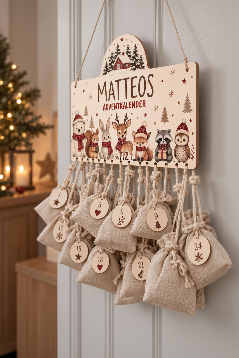 🎄 Adventkalender aus Holz (personalisierbar)
