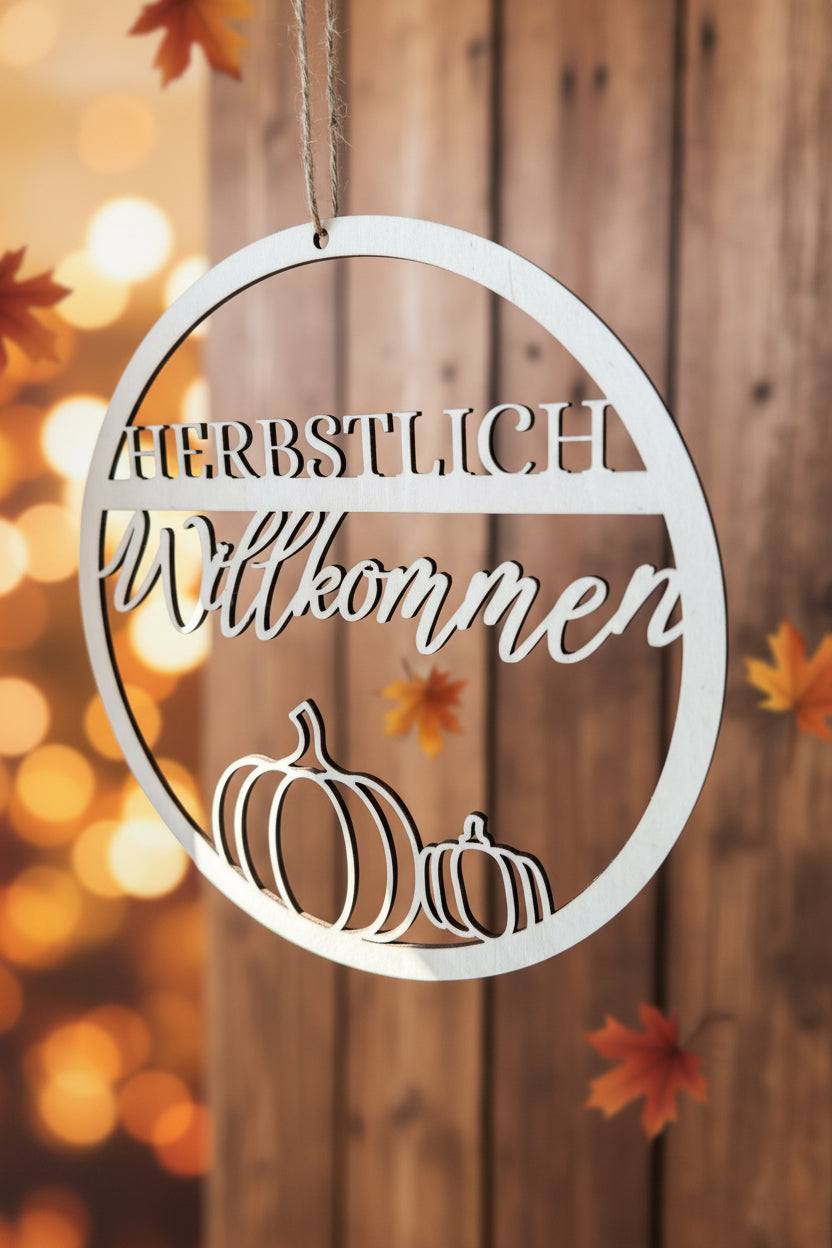 🍂 Türkranz aus Holz „Herbst“ - verschiedene Motive (personalisierbar)