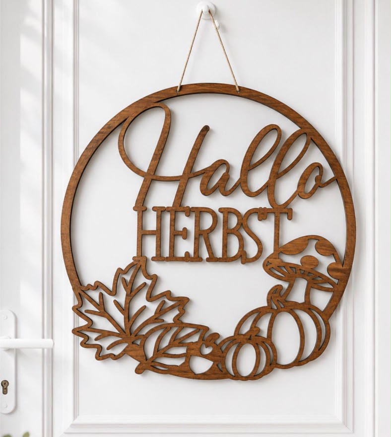 🍂 Türkranz aus Holz „Herbst“ - verschiedene Motive (personalisierbar)