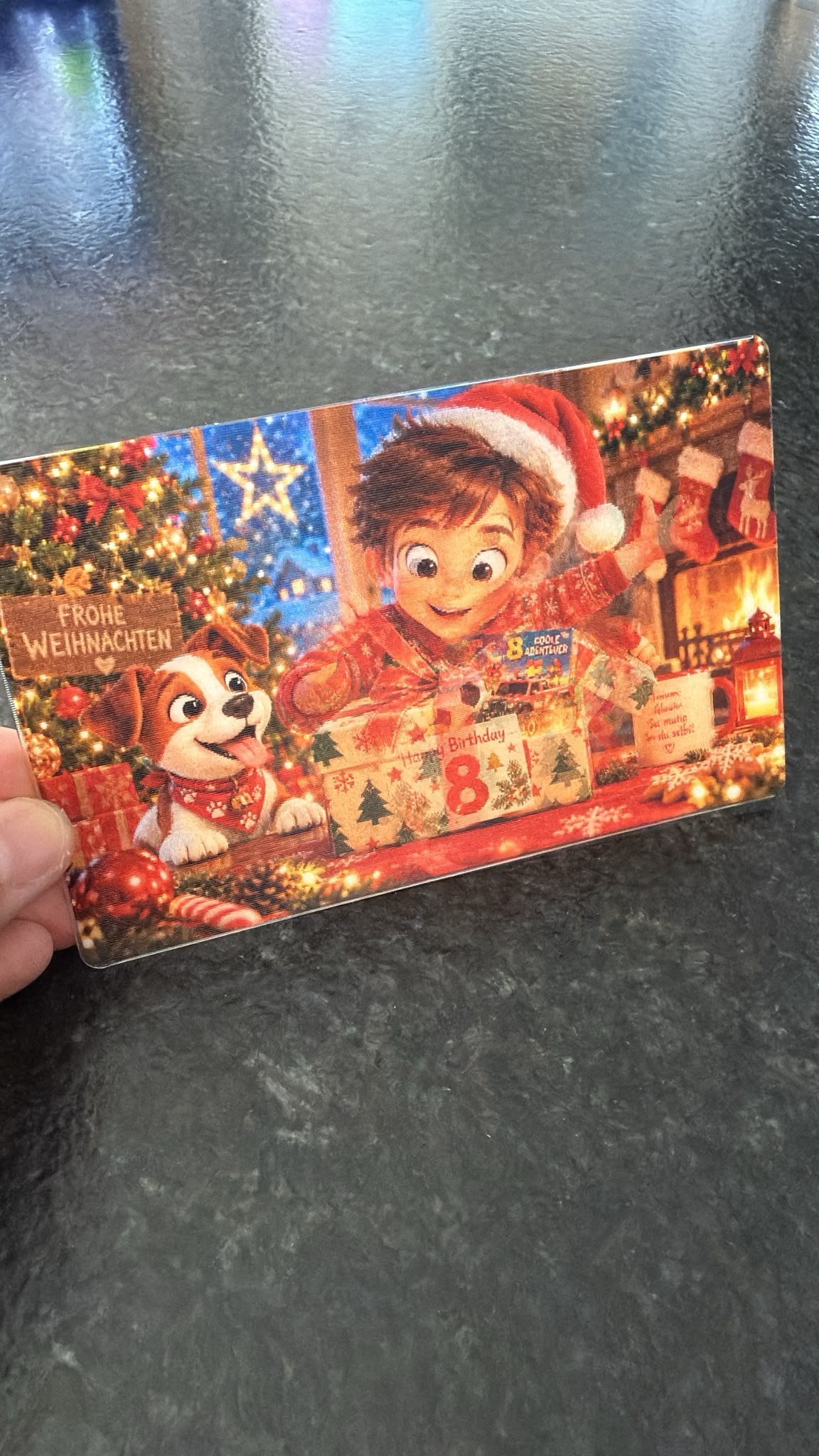 🪄 Lenticular-Karte mit Wechselbild – personalisierbar mit 2–5 Bildern