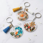 🔑 Schlüsselanhänger aus Acryl mit Quaste – personalisierbar mit UV-Druck