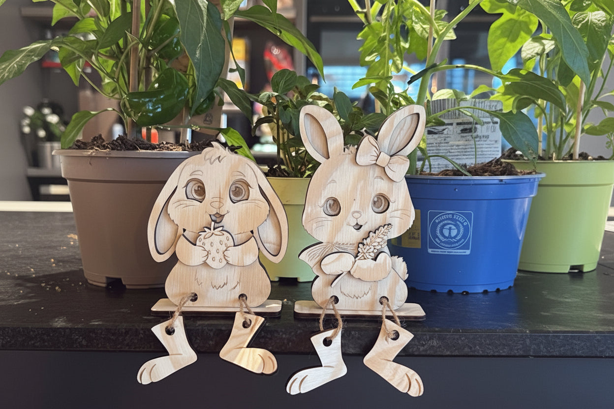 🐣 Osterhasen aus Holz verschiedene Motive für ein stilvolles Osterfest (personalisierbar)