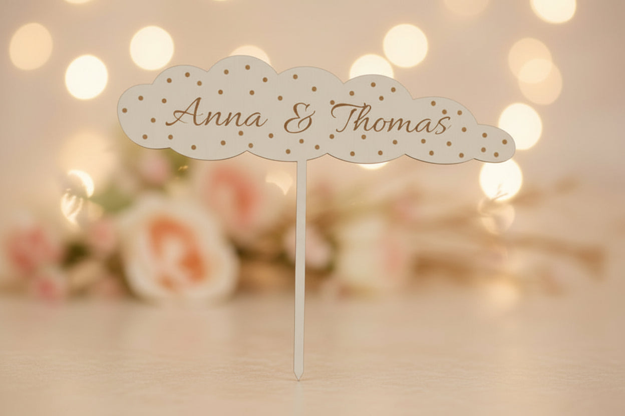 🍰 Cake-Topper Wolke (personalisierbar)