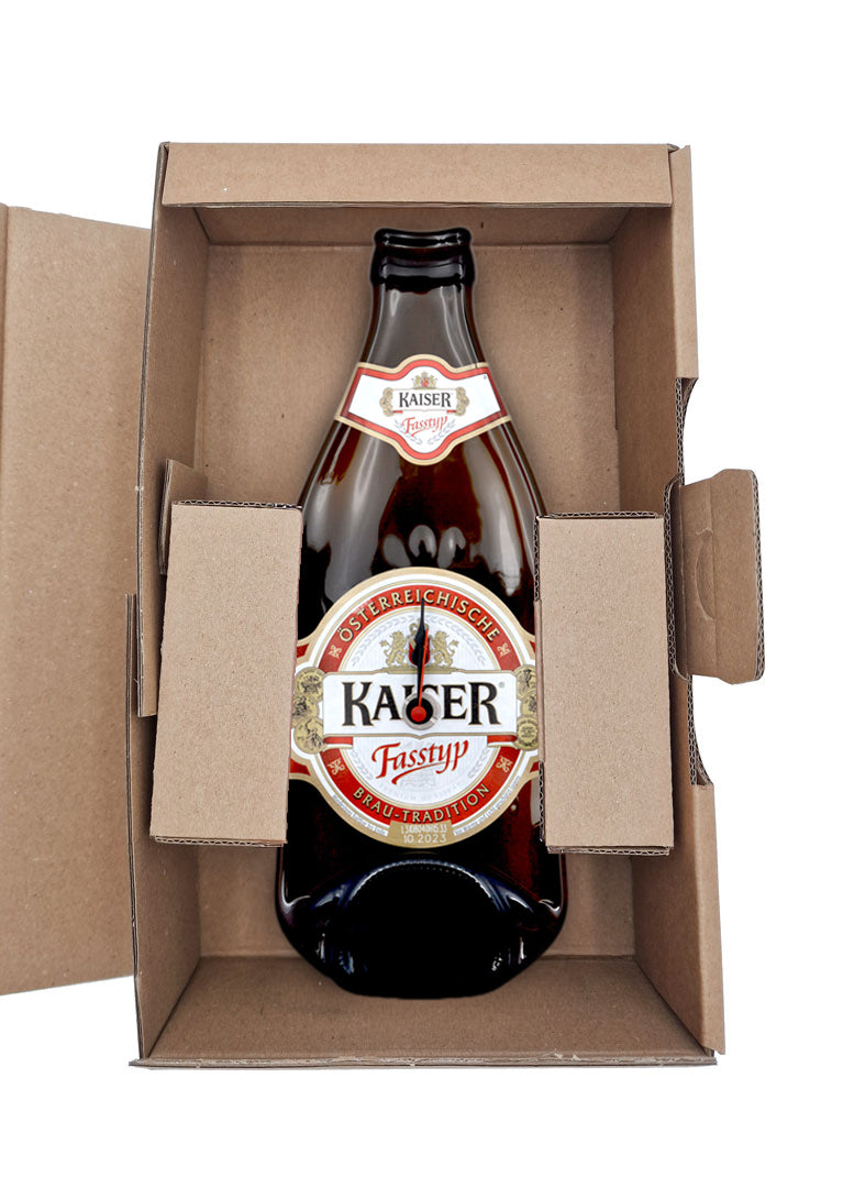 🕒 Modern beer bottle clock with pendulum Kaiser (personalizable)