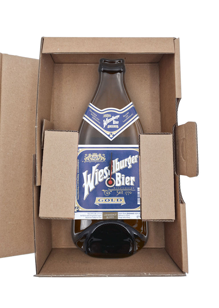 🕒 Moderne Bierflaschenuhr mit Pendel Wieselburger (personalisierbar)