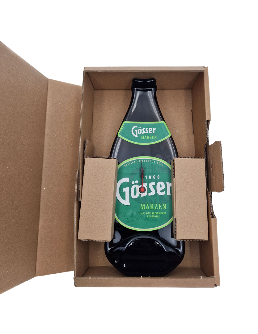🕒 Moderne Bierflaschenuhr mit Pendel Gösser (personalisierbar)