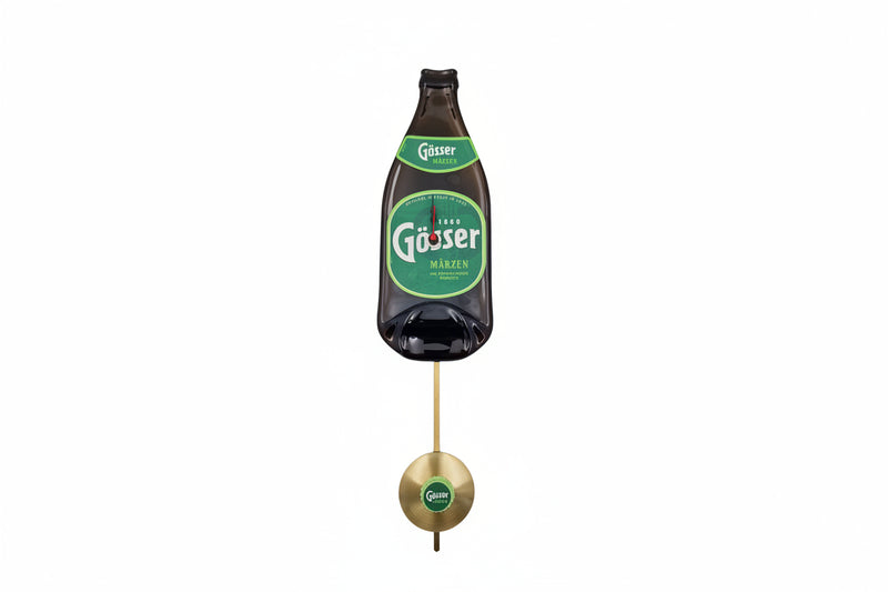 🕒 Modern Gösser beer bottle clock with pendulum (personalizable)
