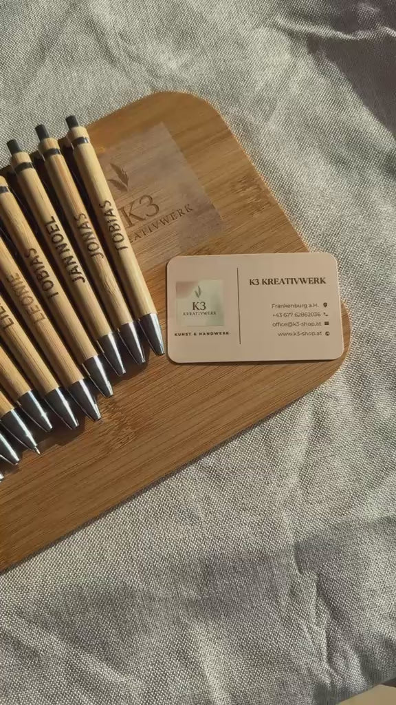 ✒️🌿 Kugelschreiber aus Bambusholz – nachhaltig, elegant & wiederverwendbar (personalisierbar)