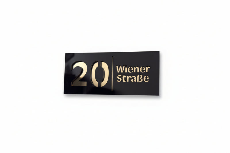 🏡 Personalized street sign with house number – Modern nameplate for your home (customizable)