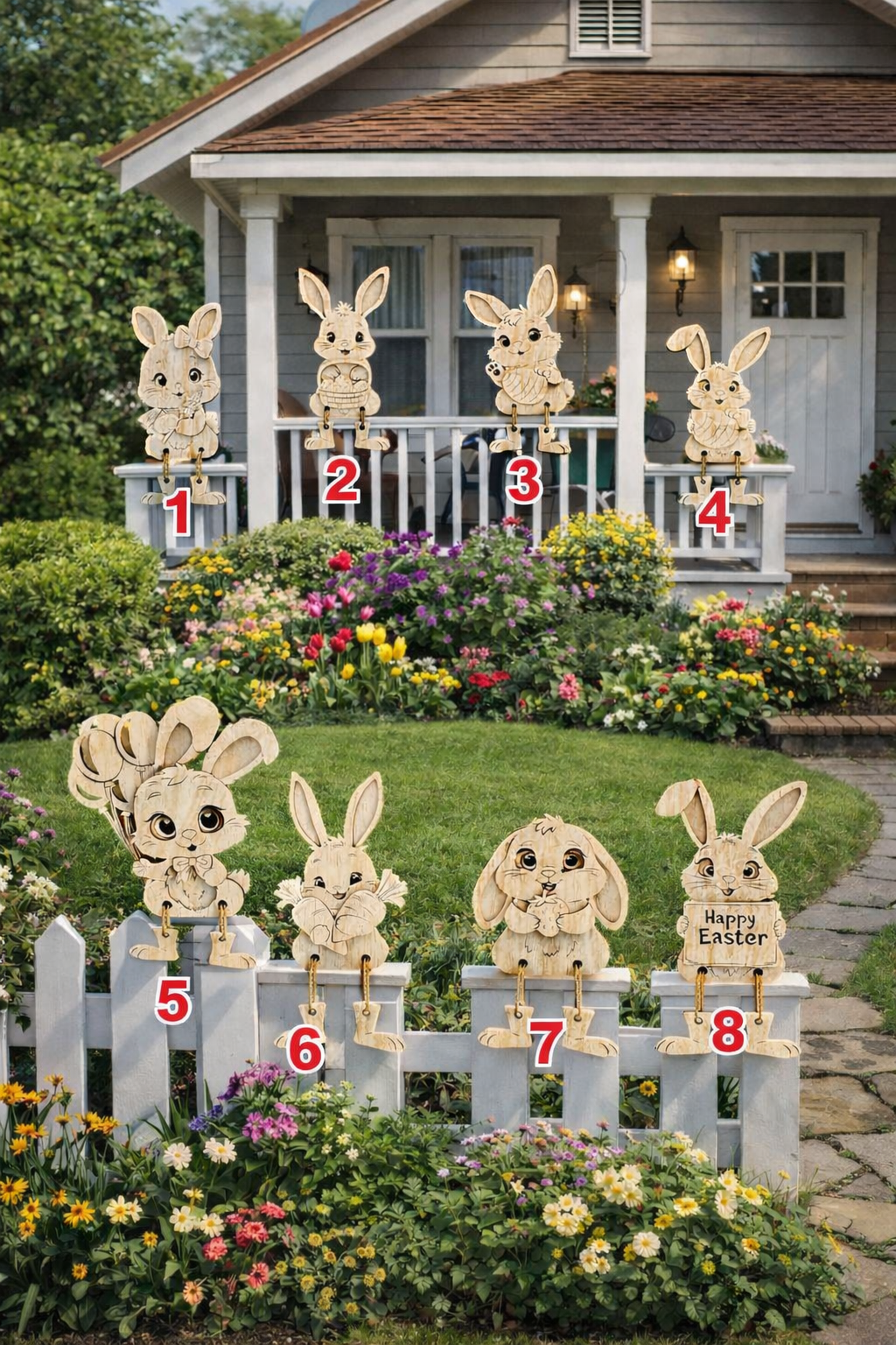 🐣 Osterhasen aus Holz verschiedene Motive für ein stilvolles Osterfest (personalisierbar)
